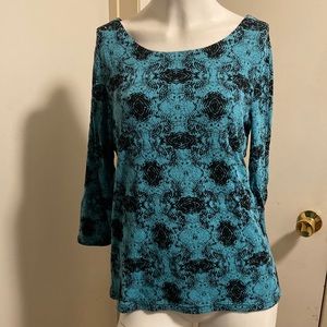 Tianello 3/4 sleeve scoop neck top